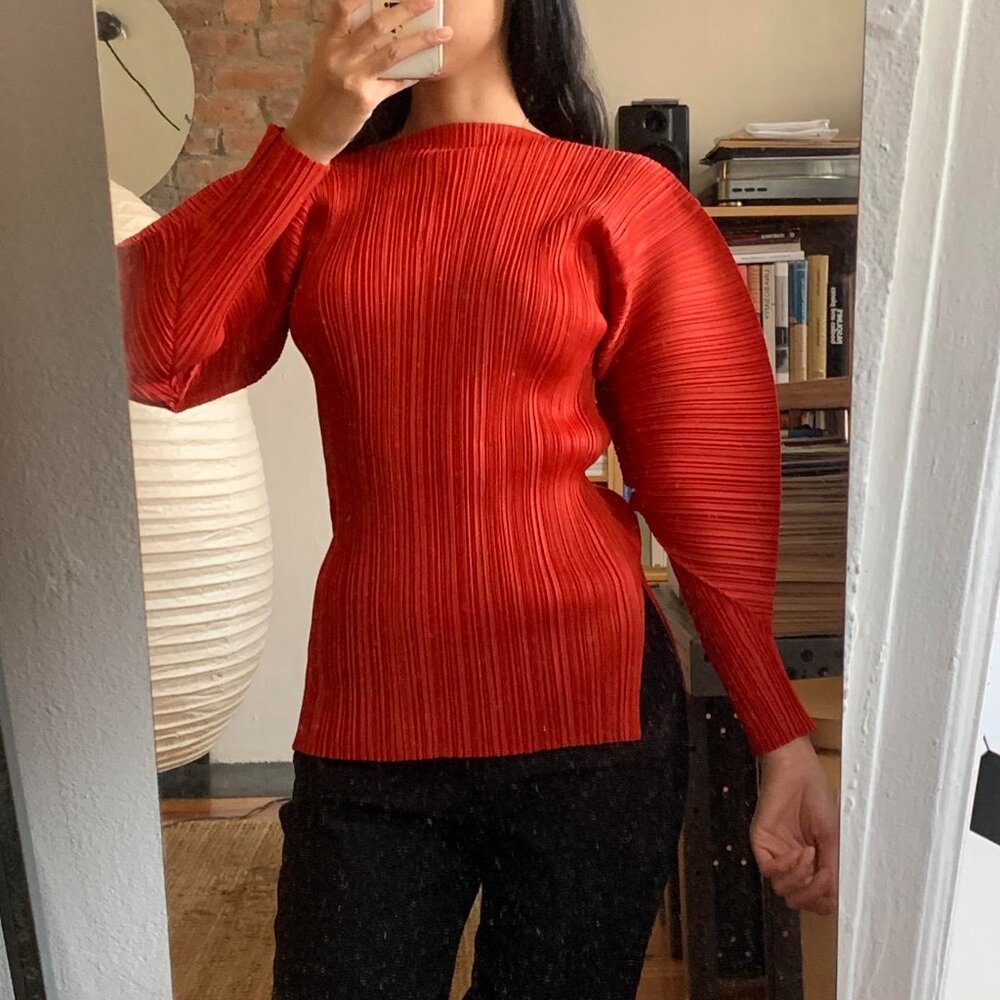 Issey Miyake Pleats Please Rounded Top Red JP3 - Picture 4 of 7